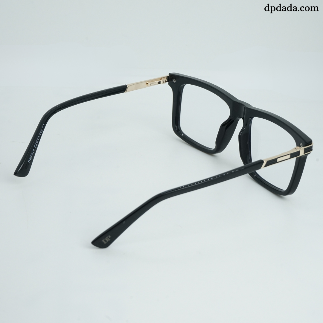 DP Dada Glossy Black Rectangle Eyeglasses – Model DP105