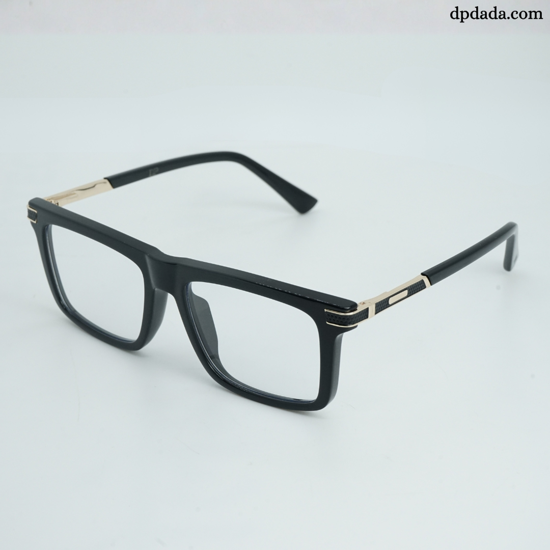 DP Dada Glossy Black Rectangle Eyeglasses – Model DP105