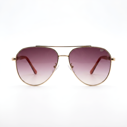 DP Aviator Sunglasses — Gold Frame & Brown Gradient Lens