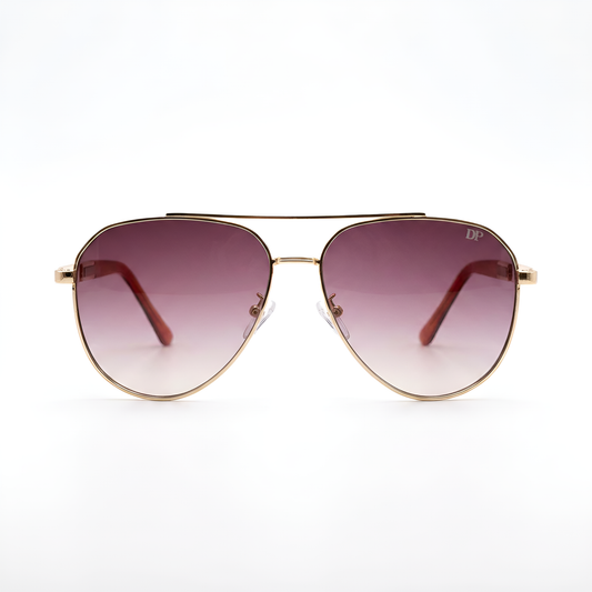 DP Aviator Sunglasses — Gold Frame & Brown Gradient Lens