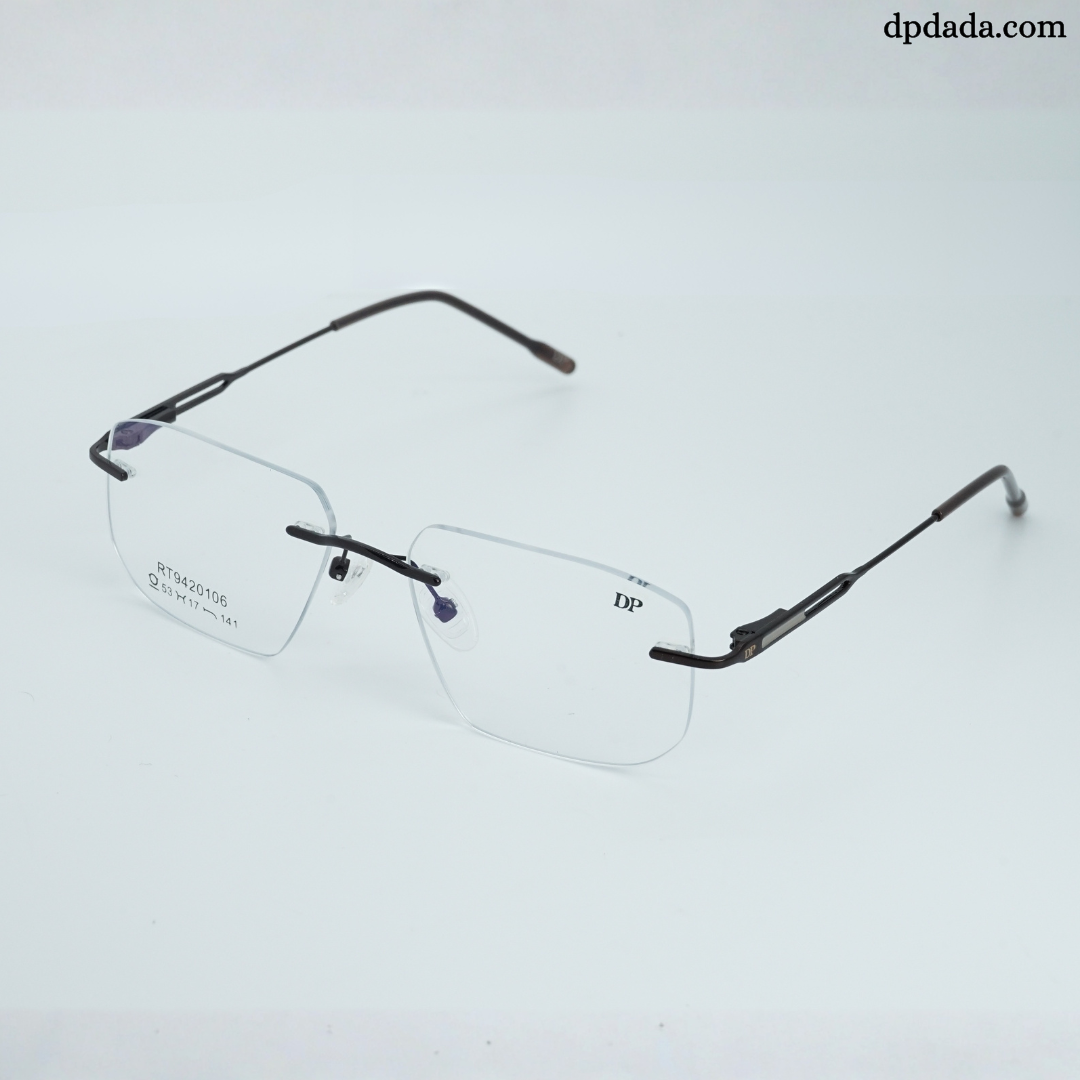 DP DADA.COM Rimless Spectacle Brown RTR9020106