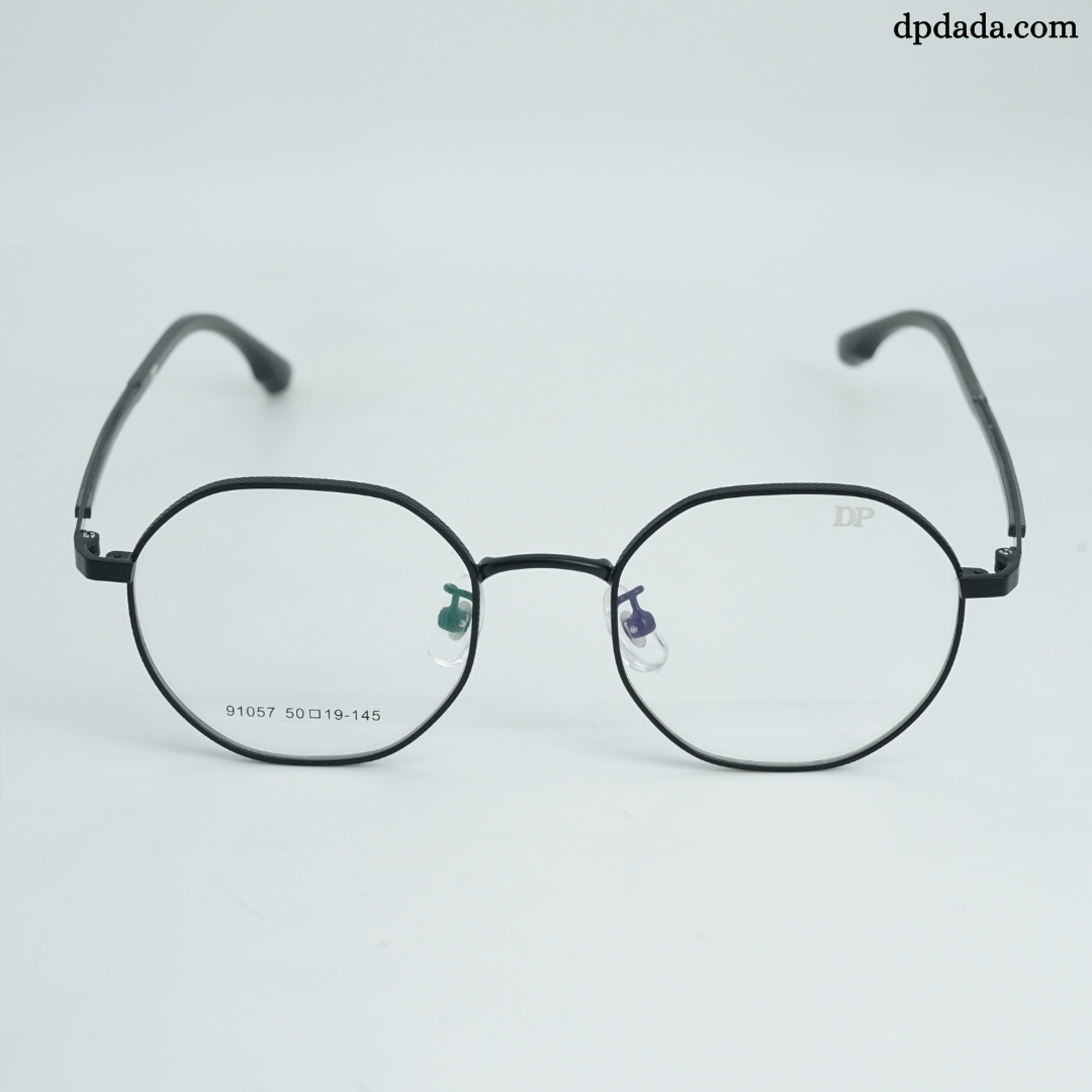 DP Dada 91087 Matte Black Round Metal Eyeglasses