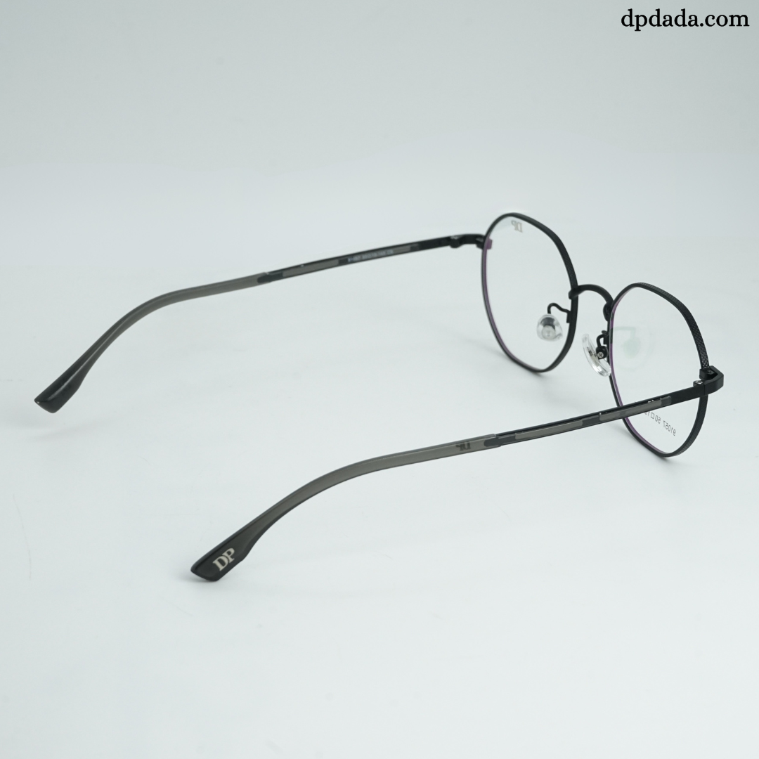 DP Dada 91087 Matte Black Round Metal Eyeglasses