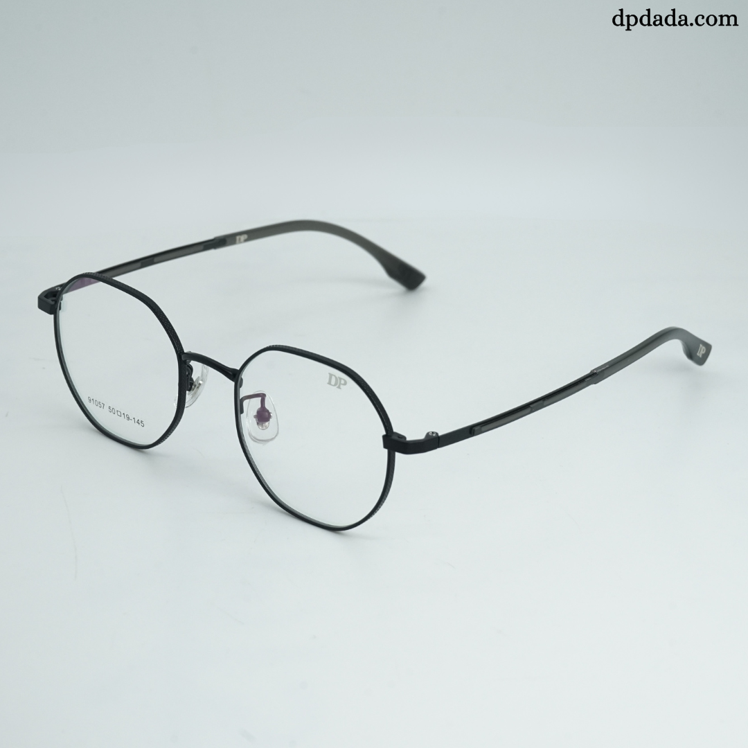 DP Dada 91087 Matte Black Round Metal Eyeglasses
