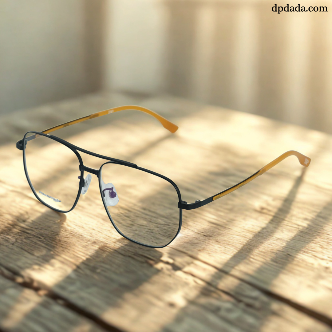 DP Dada 91061 Black &amp; Gold Aviator Eyeglasses