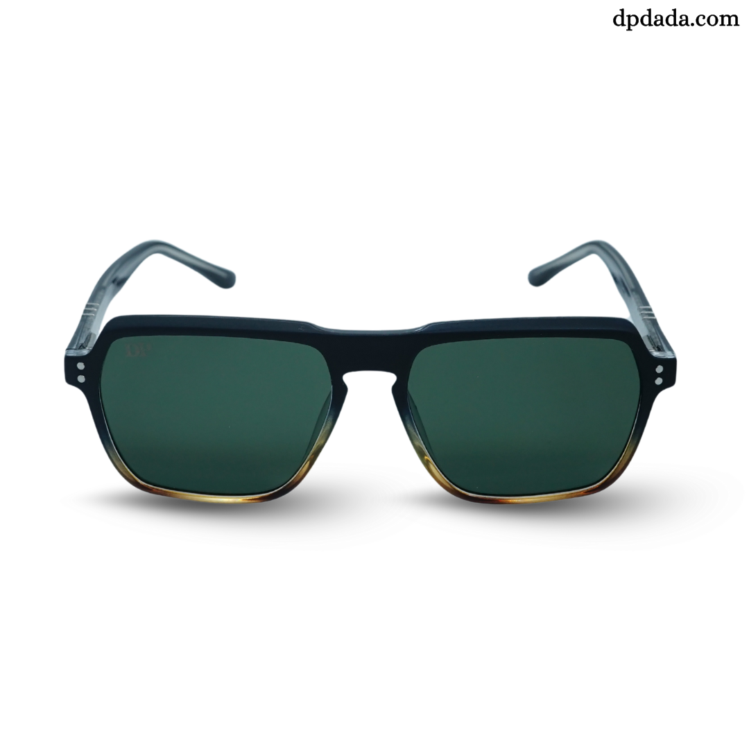 DP Retro Square Black & And Brown Sunglasses.  DPX21