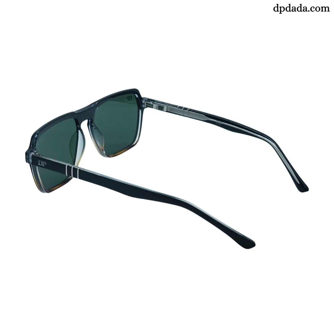 DP Retro Square Black & And Brown Sunglasses.  DPX21