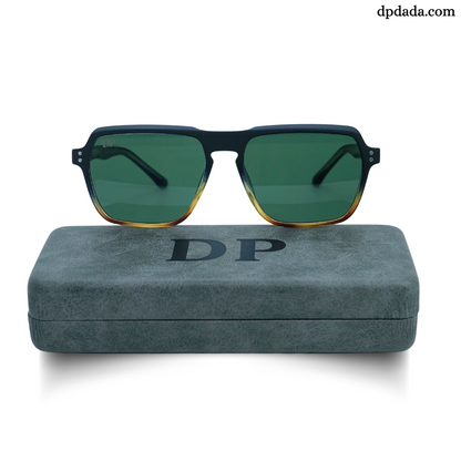 DP Retro Square Black & And Brown Sunglasses.  DPX21