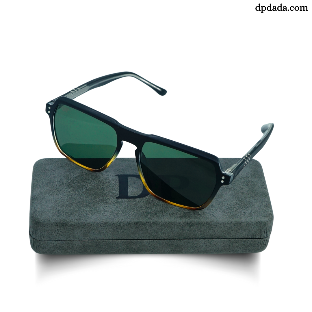 DP Retro Square Black & And Brown Sunglasses.  DPX21