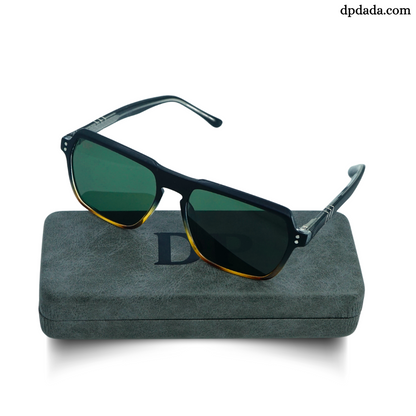 DP Retro Square Black & And Brown Sunglasses.  DPX21