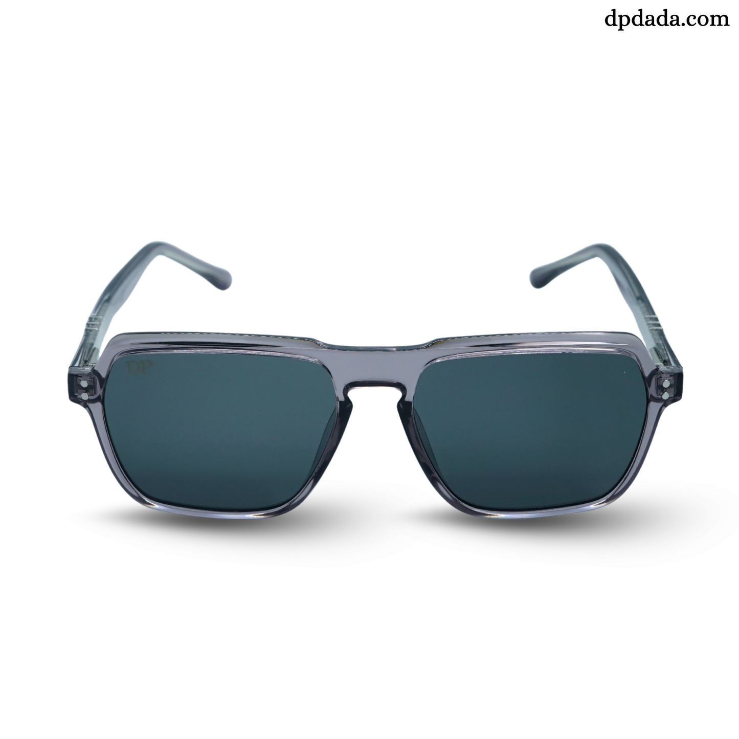 DP Retro Square Transparent Grey Square Sunglasses DPX23