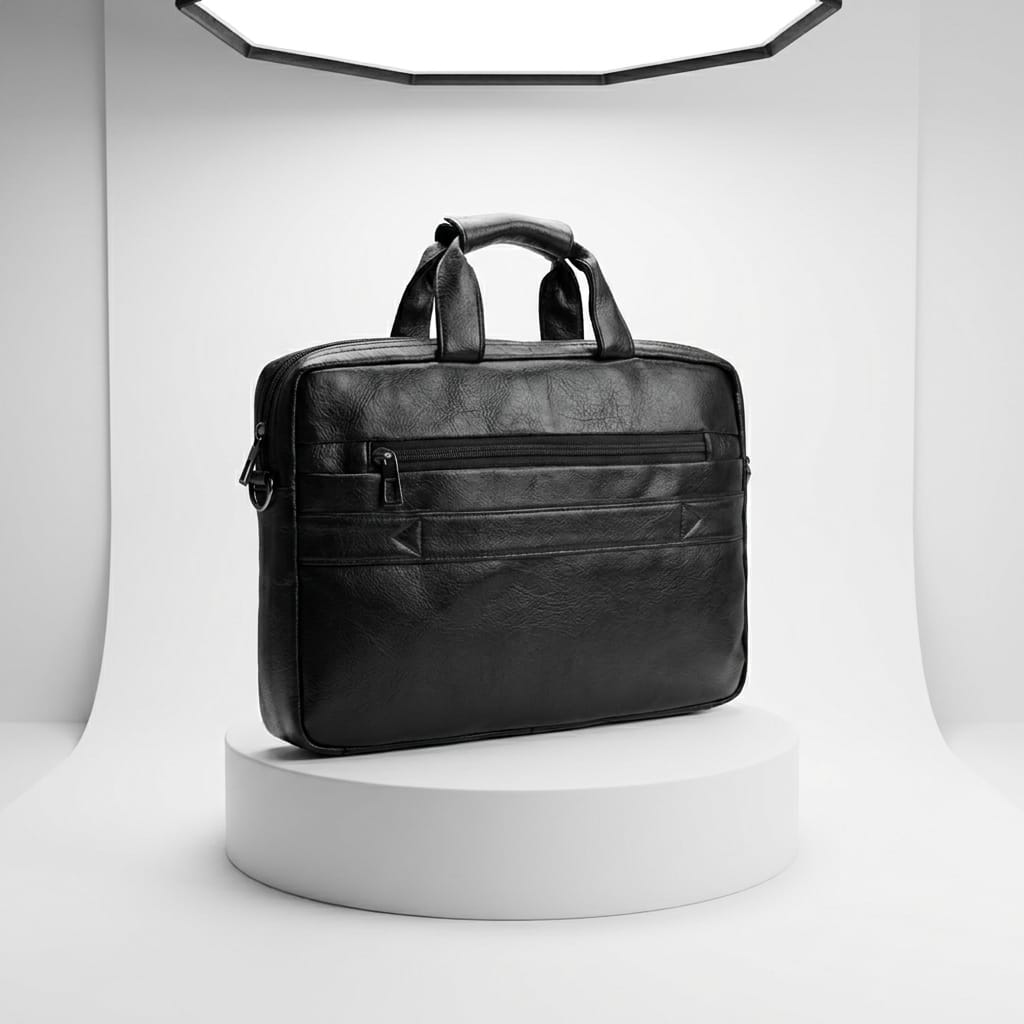 DP Dada Premium Black Laptop Messenger Bag | Professional Leatherette Executive Briefcase