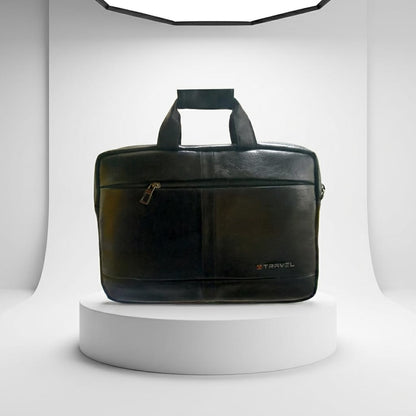DP Dada Premium Black Laptop Messenger Bag | Professional Leatherette Executive Briefcase