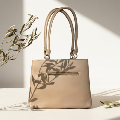 DP Dada Premium Beige Shoulder Tote Bag | Stylish Twin-Handle Handbag for Women