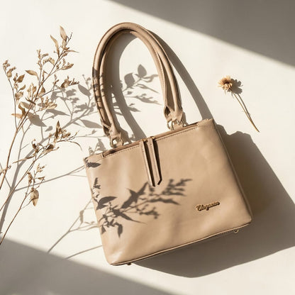 DP Dada Premium Beige Shoulder Tote Bag | Stylish Twin-Handle Handbag for Women