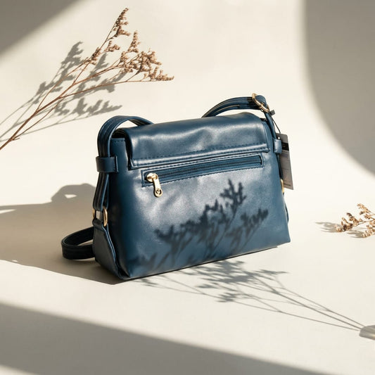 DP Dada Premium Teal Blue Leatherette Sling Bag | Stylish Flap-Over Crossbody Bag for Women