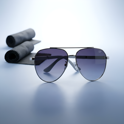 DP Dada Dot Com | Aviator Sunglasses – Blue Gradient Lens