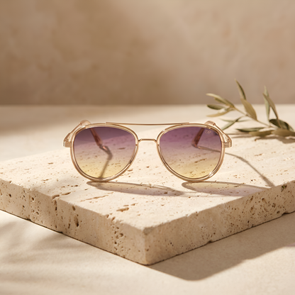 Double-Bridge Round Aviator