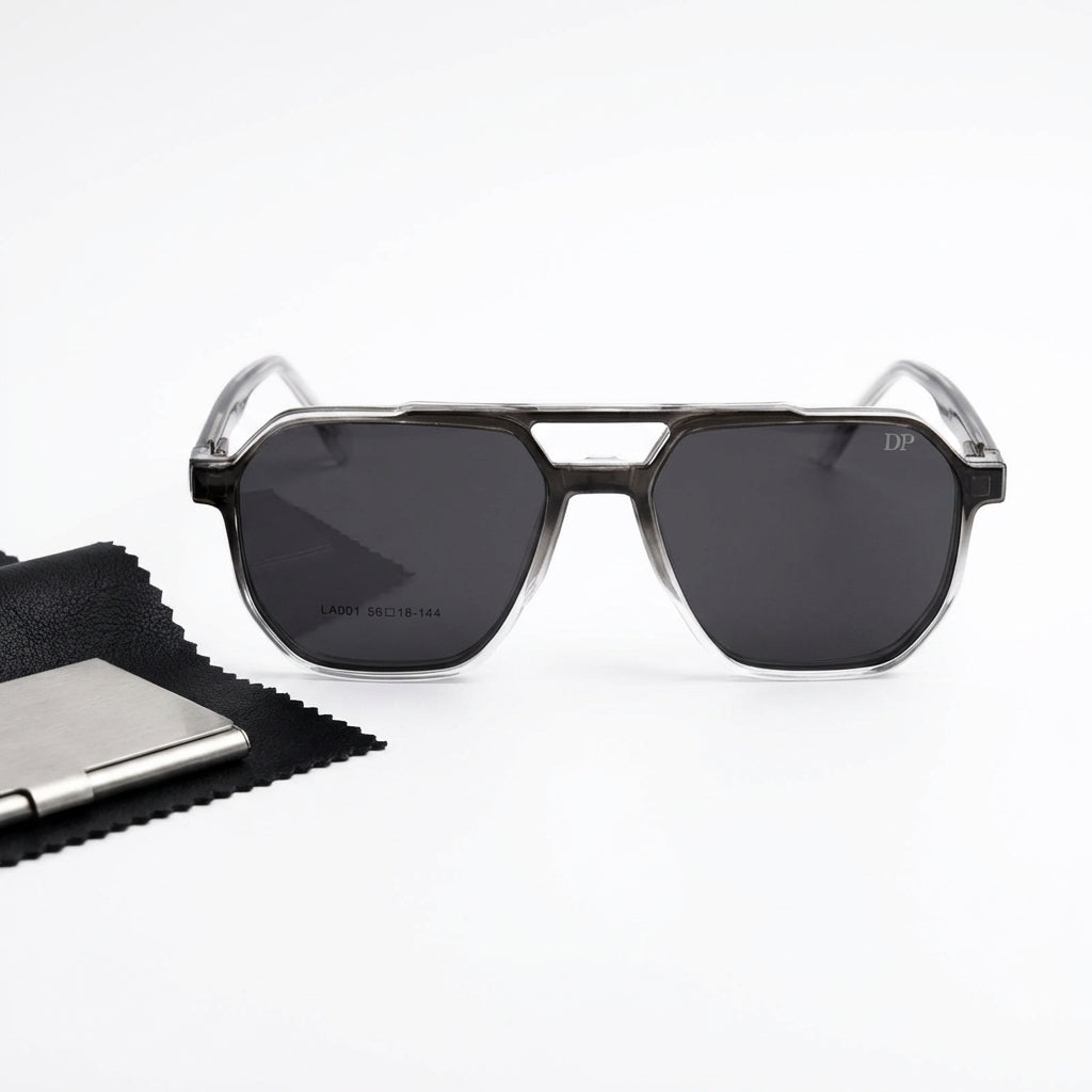 WideX Dual-Tone Double Bridge Clip-On Glasses with Blue Cut Lens