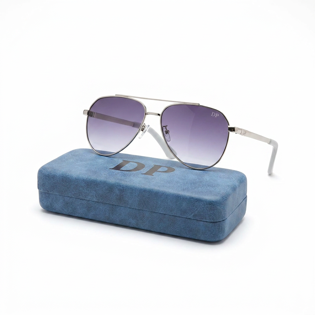 DP Dada Dot Com | Aviator Sunglasses – Blue Gradient Lens