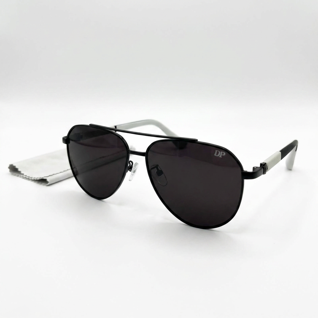 DP Classic Aviator Sunglasses – Matte Black
