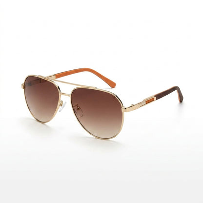 DP Aviator Sunglasses — Gold Frame & Brown Gradient Lens