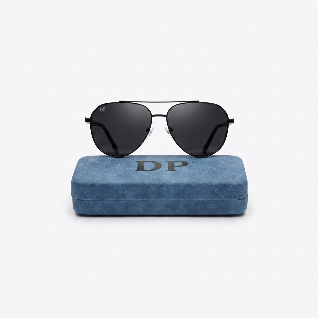 DP Classic Aviator Sunglasses | Black Lens