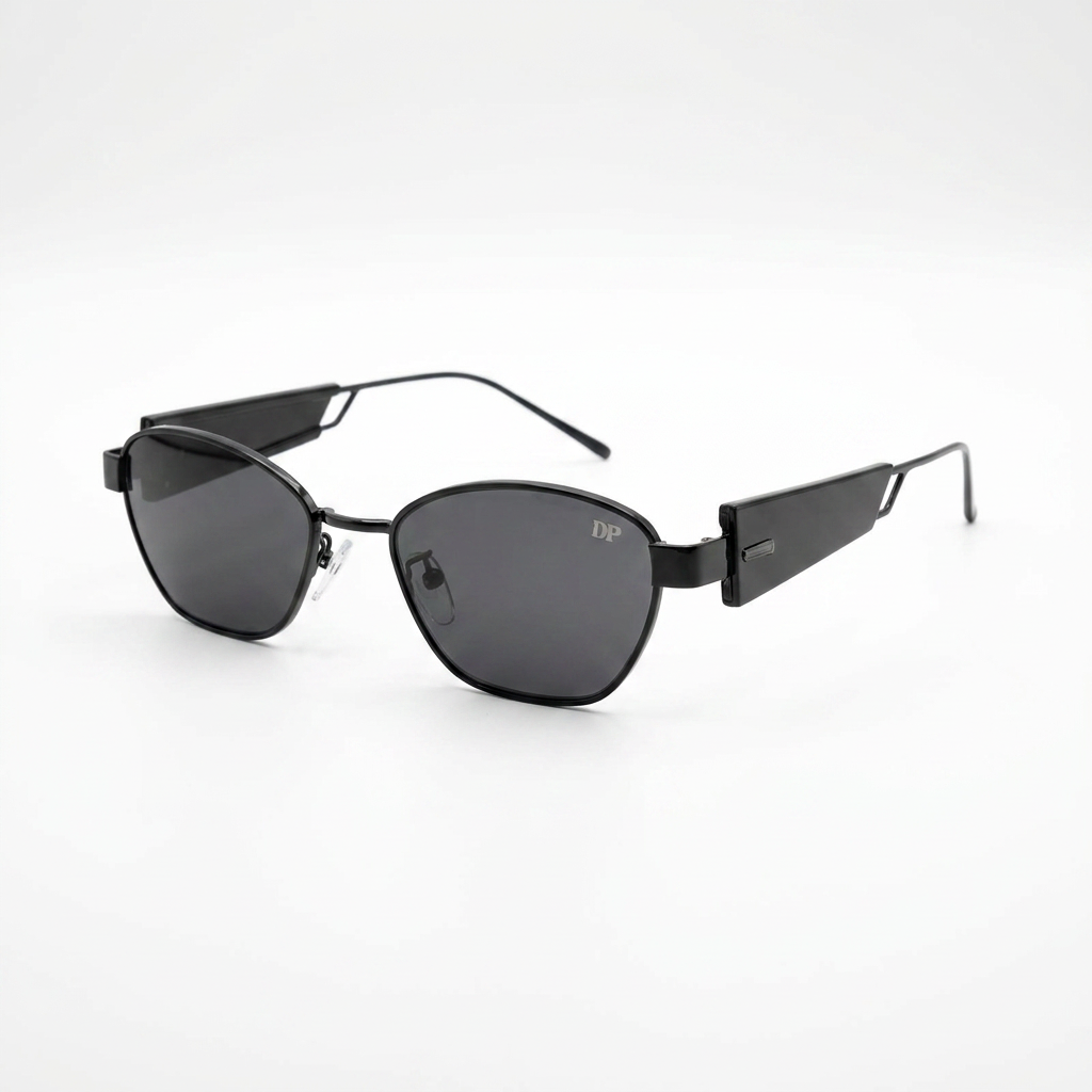 Urban Geo - Dark Jet Black Angular — Unisex Sunglasses