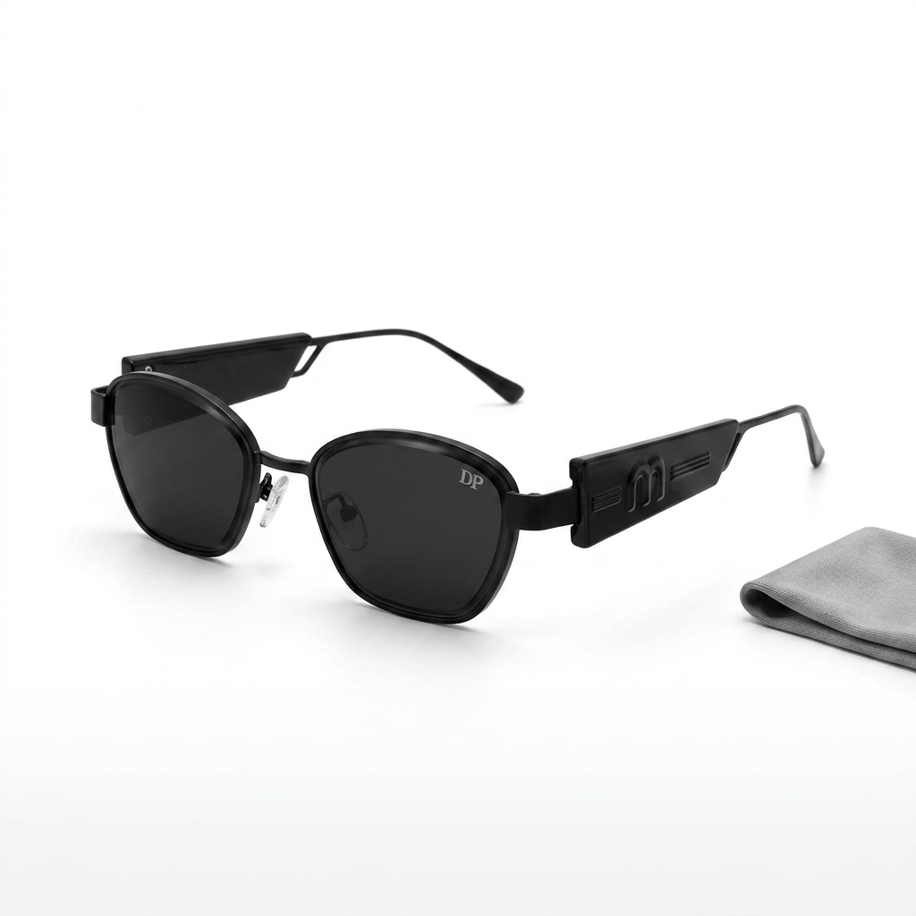 Urban Geo - Dark Jet Black Angular — Unisex Sunglasses