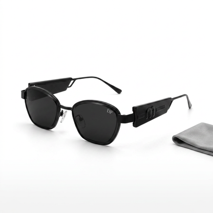 Urban Geo - Dark Jet Black Angular — Unisex Sunglasses