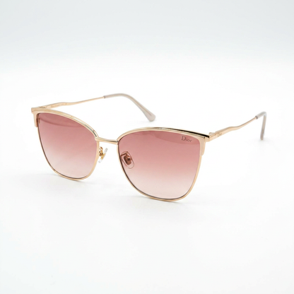 DP Cat Eye Metal Sunglasses — Brown Gradient Lens