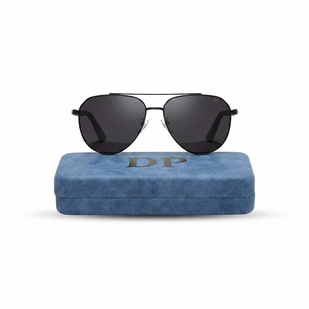 DP Classic Aviator Sunglasses – Matte Black